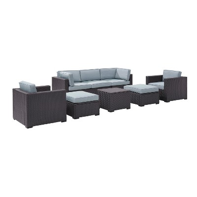 Biscayne 7pc All-Weather Wicker Patio Seating Set - Mist - Crosley