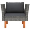 vidaXL Garden Sofa Grey PE rattan Removable Covers Garden Sofa - 3 of 4
