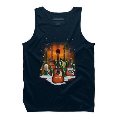 Men's Design By Humans Christmas Guitars By cashfish Tank Top