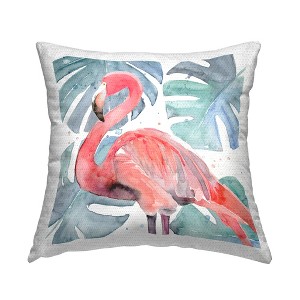 Stupell Industries Tropical Flamingo Green Monstera, 18 x 18 - 1 of 3