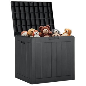 31 Gallon Resin Deck Box, Waterproof UV Resistant Outdoor Storage Box for Garden, Indoor - 1 of 4