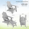 Costway Patio Adirondack Chair All-Weather HIPS Lounge Chair with Retractable Footrest Black/Brown/Gray/Navy - 3 of 4
