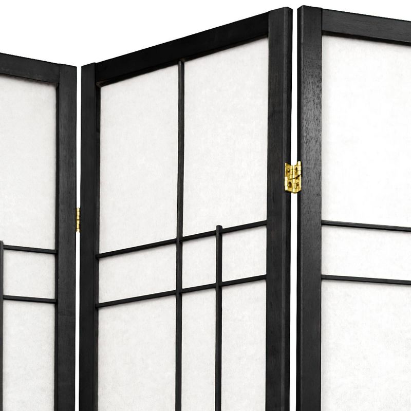 6 ft. Tall Eudes Shoji Screen - Black (4 Panels), 3 of 6