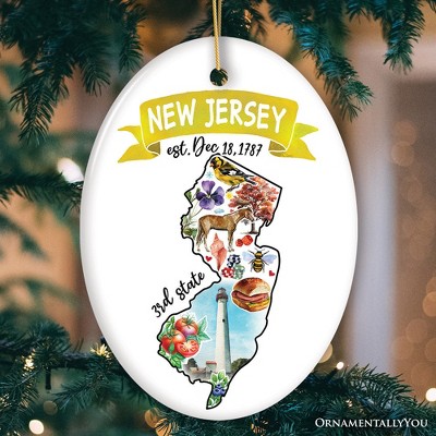 Artistic New Jersey State Themes and Landmarks Christmas Ornament| OrnamentallyYou
