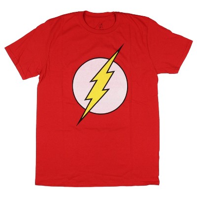 Seven Times Six DC Comics Men's The Flash Lightning Bolt Logo Adult T-Shirt Red