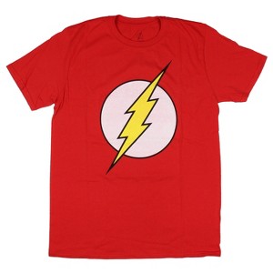 Seven Times Six DC Comics Men's The Flash Lightning Bolt Logo Adult T-Shirt Red - 1 of 3