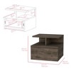 Kumasinova Wall-Mounted Wood Nightstand with Drawer,11.6" Space Saving Floating Bedside Table,Modern Night Stand for Small Bedrooms - 3 of 4