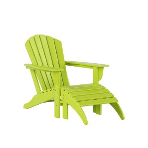 WestinTrends Dylan HDPE Outdoor Patio Adirondack Chair with Ottoman (2-Piece Set) - 1 of 4