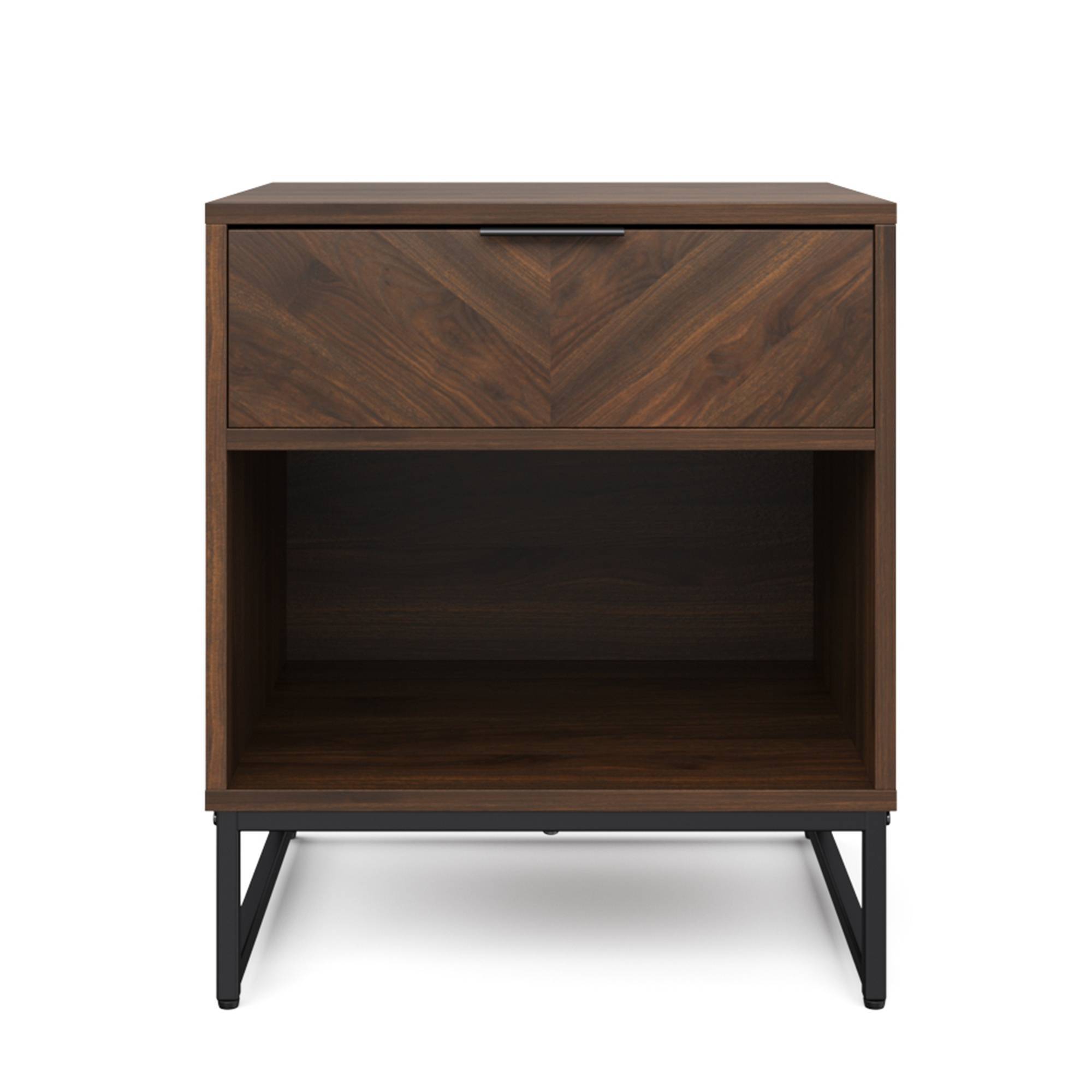 Kensi Wood Cabinet Herringbone Walnut - Nathan James
