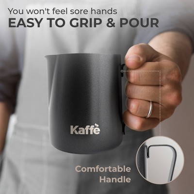 Kaffe Matte Black Stainless Steel 20oz Frothing Pitcher