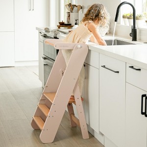 Comfy Cubs Kids Step Stool for Ages 3+, 3 Height Adjustable Toddler Tower for Kitchen Sink & Bathroom Access - 1 of 4