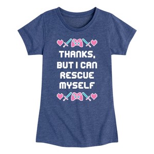 Girls' - Instant Message - Rescue Myself Fitted Short Sleeve Graphic T-Shirt - 1 of 4