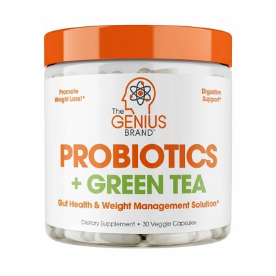 Genius Probiotics – Weight Loss & Digestive Support with Green Tea Extract – Bloating Relief & Metabolism Boost – 30 Servings