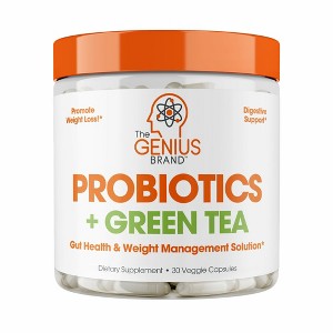 Genius Probiotics – Weight Loss & Digestive Support with Green Tea Extract – Bloating Relief & Metabolism Boost – 30 Servings - 1 of 4