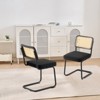 VEVOR Rattan Dining Chairs Set  of 2, Mid Century Modern Dining Chair, Upholstered Velvet Accent Chair with Rattan Back,  (18.1 Inch) - 2 of 4