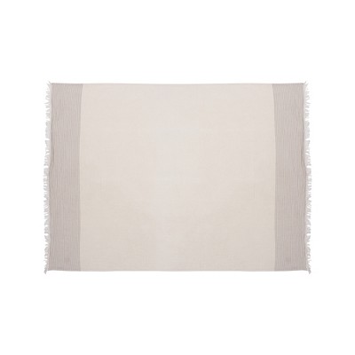 47" X 60"  and Ivory Cotton Woven Striped Throw Blanket with Fringe