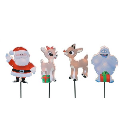 Rudolph the Red-Nosed Reindeer Productworks 12-Inch Rudolph 40 Lights Led 2D Pre-Lit Flat Pvc Christmas Pathway Markers