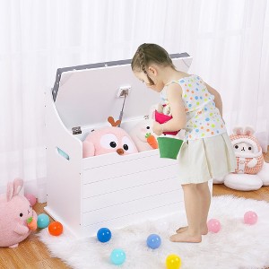 Toy Storage Organizer, Wooden Kids Toy Storage Box, Dolls, Toys, Small Items Storage Organizer, White - 1 of 4