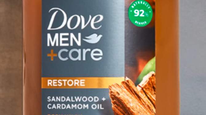Dove Men+Care Restore Plant Based Body Wash - Sandalwood &#38; Cardamom Oil - 26 fl oz, 2 of 10, play video