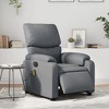 vidaXL Electric Massage Recliner Chair - Gray Faux Leather Adjustable Armchair with Vibration Massage, Auto Footrest - 2 of 4