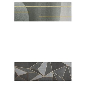 Unique Bargains Modern Geometric Non-Slip Kitchen Floor Mats Set - 1 of 4