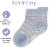 Rising Star Infant Boys Baby Socks, Non Slip Grip Ankle Socks for Baby's Ages 6-24 Months (Gray/Blue) - 2 of 4