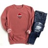 S.W.Smiley Santa Hat Glitter - Women's Garment Dyed Graphic Sweatshirt - 3 of 4