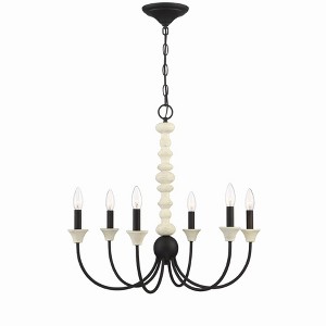 Craftmade Lighting Meadow Place 6 - Light Chandelier in  Cottage White/Espresso - 1 of 4