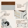 54"W Rolling Kitchen Island Kitchen Storage Cart on Lockable Wheels with Drop Leaf, Power Outlet, Spice Rack, Drawers and Adjustable Shelf-ModernLuxe - 4 of 4