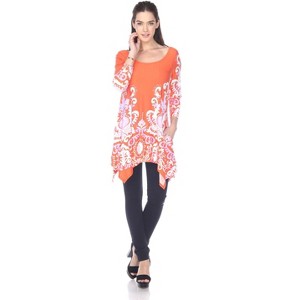Women's Scoop Neck Printed Yanette Tunic Top - White Mark - 1 of 3