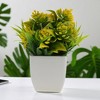 Unique Bargains Artificial Plants Spring Grass with Lotus in Pot Plastic 6.3"x6.3"x6.3" 1 Pc - 2 of 4