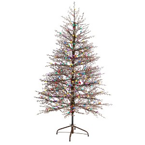 Nearly Natural 6' Frosted Berry Twig Prelit LED Multi Color Gumball Lights Artificial Christmas Tree - 1 of 1