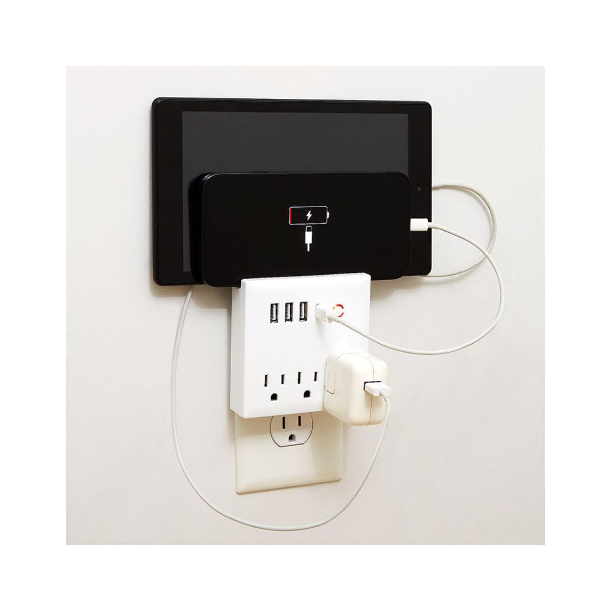 The Lakeside Collection USB And Outlet Adapter With Phone Holder - Ultimate Charging Hub - - thumbnail 5