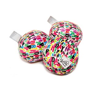Midlee Plush Birthday Balls Dog Toy- Set of 3 - 1 of 4