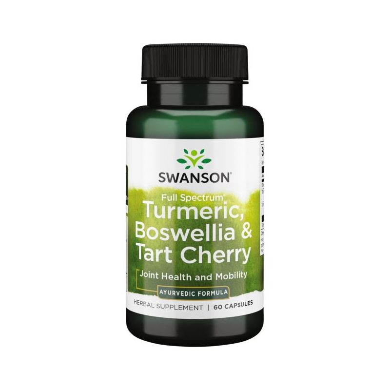 Swanson Herbal Supplements Full Spectrum Turmeric, Boswellia & Tart Cherry Capsule 60ct, 1 of 3