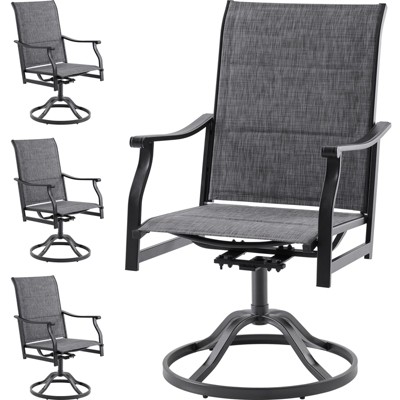 Maggift Patio Seating Sets, Outdoor Dining Chairs Set of 4, Ergonomic Design, Durable Frame for Patio, Backyard, Balcony, Gray, 23"*21.7"*40.2"