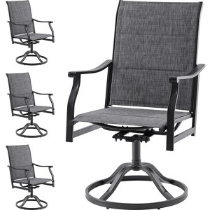 Maggift Patio Seating Sets, Outdoor Dining Chairs Set of 4, Ergonomic Design, Durable Frame for Patio, Backyard, Balcony, Gray, 23"*21.7"*40.2" - 1 of 4