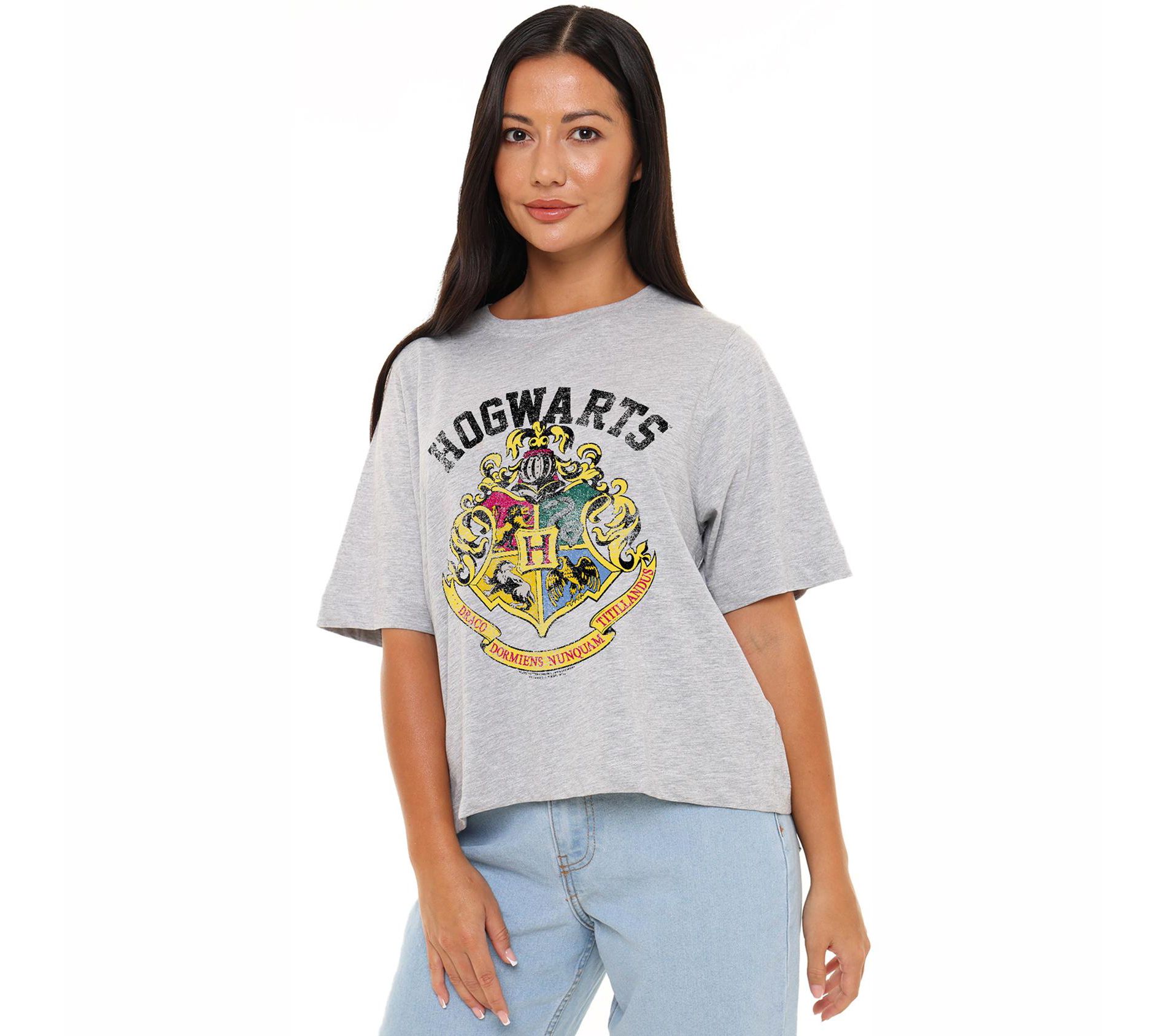 Women's Harry Potter Hogwarts Crest Boxy Cropped T-Shirt