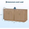Acekool 63" Modern Farmhouse Sideboard Buffet Cabinet with Arch Doors, Storage Console for Dining Room - 2 of 4