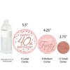 Big Dot of Happiness 40th Pink Rose Gold Birthday - Happy Birthday Party Giant Circle Confetti - Party Decorations - Large Confetti 27 Count - 3 of 4