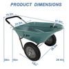JANSNO 15-Inch Garden Wheelbarrow with Dual Pneumatic Wheels for Lawn and Outdoor Tasks - 2 of 4