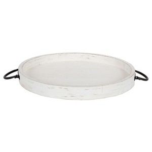 Kate and Laurel Marmora Tray, 18" Diameter, White - 1 of 4