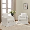 KINWELL 32" Wide Down Fill Upholstered Slipcovered Swivel Barrel Accent Armchair, Set of 2 - 2 of 4