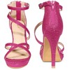 Perphy Women's Platform Glitter Strappy Ankle Strap Stiletto Heels Sandals - 2 of 3