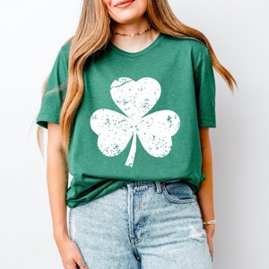 Simply Sage Market Clover Distressed Short Sleeve Tee - 1 of 4