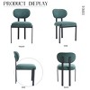 APRILSOUL Modern Dining Room Chairs Set of 2, Mid-Century Upholstered Boucle Kitchen Dining Chairs with Black Metal Legs - 4 of 4