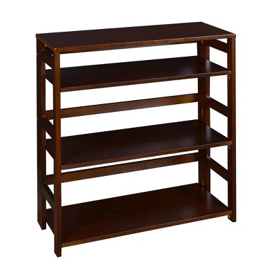 34" Cakewalk High Folding Bookcase Mocha Walnut - Regency