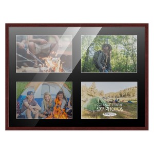 PosterPalooza | Brown Finish Collage Frame - Black Mat, 20 Frame Sizes to Choose From, UV Acrylic - 1 of 4