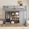 Kids Loft Bed with Wardrobe and Shelves, Wooden Loft Bed Frame with Storage Cabinet for Kids Teens - 3 of 4
