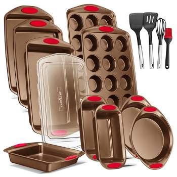 Hastings Home Pink 18-Piece Silicone Bakeware Set | 247066DEP